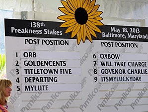 Orb Draws Rail in Preakness Stakes Orb Draws Rail in Preakness Stakes