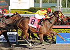 Aegean By a Nose in Filly & Mare Sprint Upset