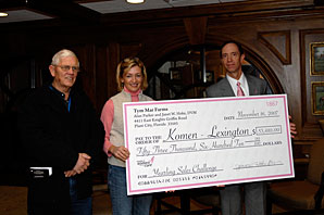 Hoke Donates $53,600 to Komen-Lex Hoke Donates $53,600 to Komen-Lex