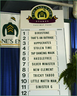 Birdstone Even Money vs. 10 in Lane's End Birdstone Even Money vs. 10 in Lane's End