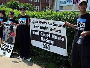 PETA Demonstrates Outside Pimlico Gates PETA Demonstrates Outside Pimlico Gates