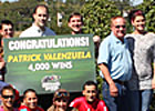 Valenzuela Wins 4,000th Race Valenzuela Wins 4,000th Race