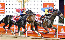 Pleasantly Perfect Outruns Medaglia d'Oro in World Cup Pleasantly Perfect Outruns Medaglia d'Oro in World Cup