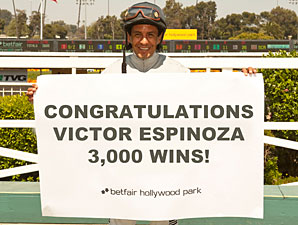 Victor Espinoza Collects 3,000th Victory Victor Espinoza Collects 3,000th Victory