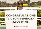 Victor Espinoza Collects 3,000th Victory Victor Espinoza Collects 3,000th Victory